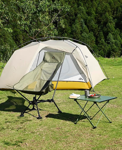 iClimb Ultralight Compact Camping Folding Table with Carry Bag (Green - L)