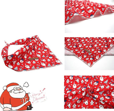 Lionheart Glory Christmas Bandana Kerchief - 1 Pack Washable Soft Scarf, Square Adjustable for Girl or Boy Dogs and Cats