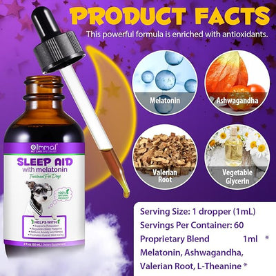 Melatonin for Dogs, Dog Sleep Aid, Dog Melatonin Promote Relaxation, Relieves Separation Anxiety & Travel & Stress Anxiety, Calming for Dogs in Noise, Fireworks, Melaton-in for Dog & Cat