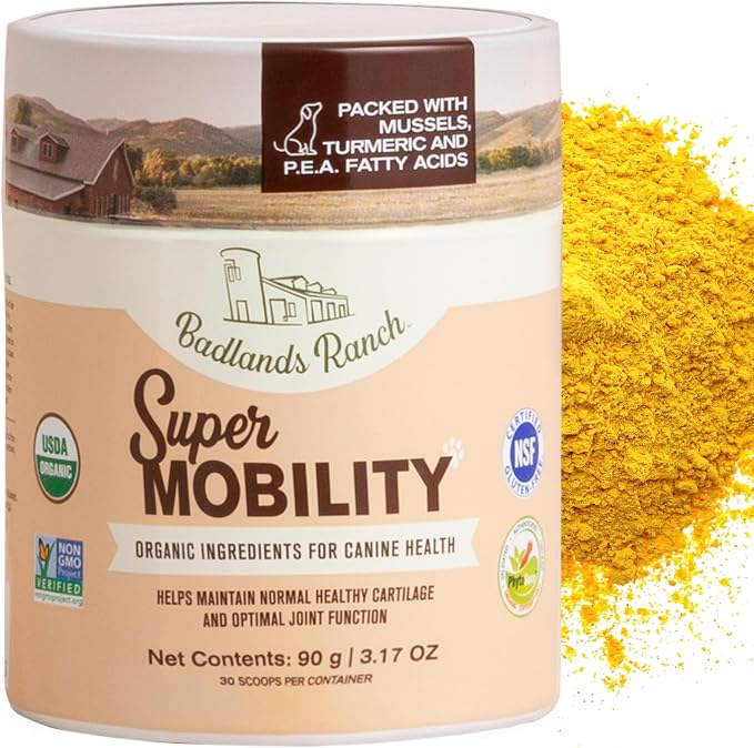 by Katherine Heigl- Super Mobility Canine Supplement Organic Ingredients Helps Maintain Healthy Cartilage, Optimal Joint Function (90 Grams, 30 Scoops)