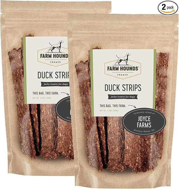 Duck Strips - Premium Natural Jerky for Dogs - Made from 100% Humanely Raised Duck - Great for Training & Treats - No Added Fillers - Made in USA - 4.5 oz - 2 Pack