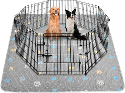 Aitmexcn Washable Puppy Dog Pee Pad, 2PCS 100% Waterproof Whelping Training Mat for Puppy/Senior Dog, Fast Drying Reusable Puppy Pads for Indoor, Outdoor and Car Travel- 72x72'' Llight Gray