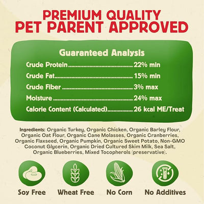 Chewmasters Organic Turkey Jerky with Chicken Dog Treat - High Protein, Grain Free and Gluten Free Healthy Dog Treats, Real Turkey Meat Snack, Jerky Dog Treats, Low Fat, Made in USA, 2 lb