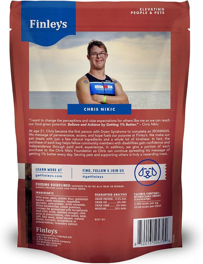 Finley's Wild Boar Griller Strips for Dogs, Jerky-Style Dog Treats with Real Ingredients for All Breeds and Sizes, 14.5oz, 6 Pack