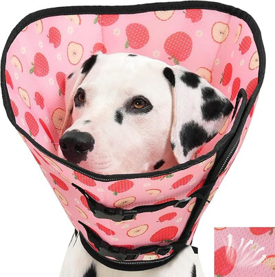 Avont 2026 Upgraded Dog Recovery Collar, Breathable Mesh Elizabethan Collar – Soft Dog Cone Alternative After Surgery to Stop Licking, Foldable/Adjustable/Secure-Fit for Medium Large Dogs, Apple (M