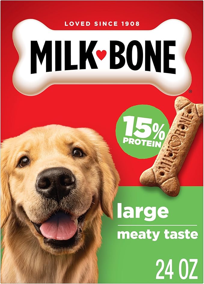Milk-Bone Crunchy Large Dog Treats, 24 Oz. Box, Original Beef Flavor