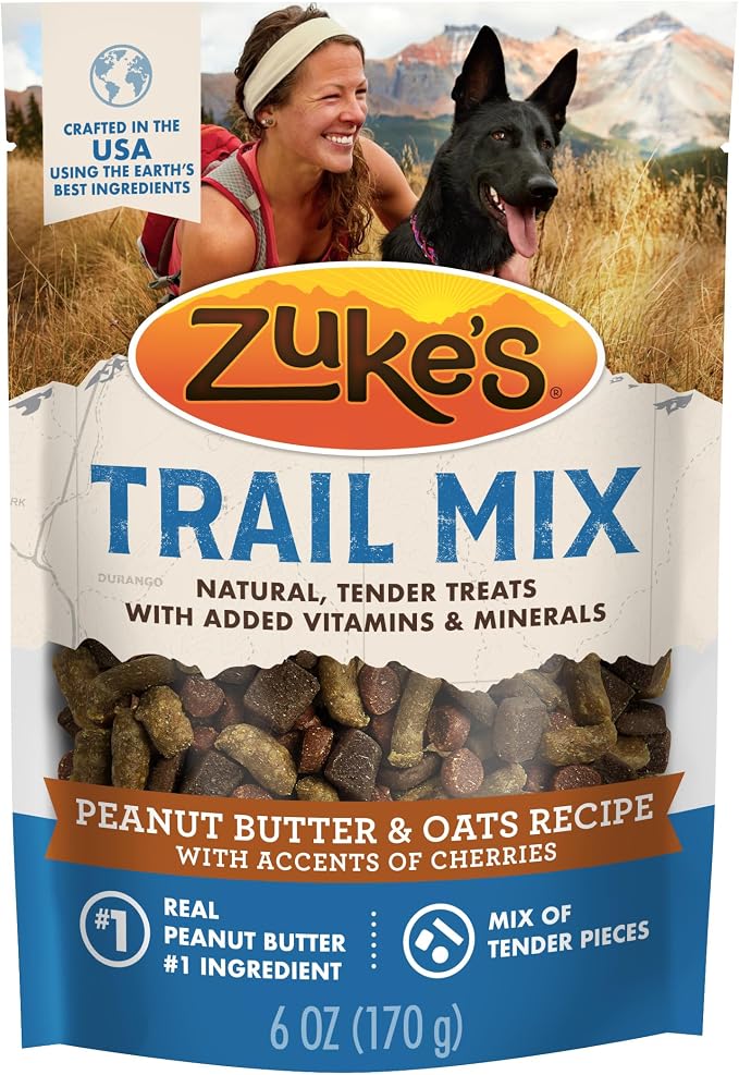 Zuke's Trail Mix Pet Treats for Dogs, Soft Dog Treats with Real Peanut Butter and Oats Recipe - 6 oz. Pouch