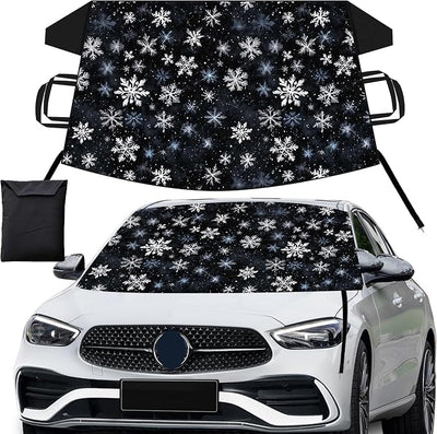 Gven Car Cover Waterproof All Weather Hail Protector Windshield Sun Shade Automotive Exterior Car Accessories Universal Fit for Car, SUV, Truck (Snowflake)