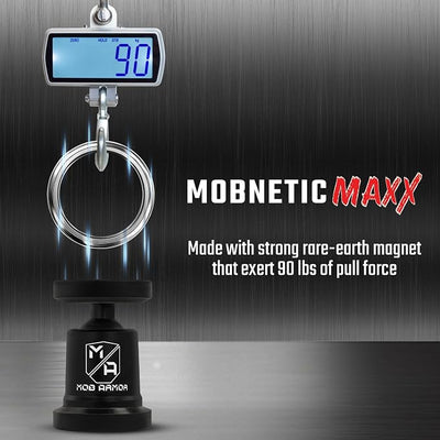 Mob Armor MobNetic Maxx - USA Assembled Magnetic Phone Holder for Car, Magnetic Car Phone Mount, 90-Degree Tilt, 360-Degree Rotation, Aluminum Metal, Compatible with iPhone & Android - Black