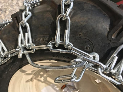TireChain.com 20-10-8 2-Link V-Bar Tire Chains - Ice Traction Chains for Lawn & Garden Tractor Tires