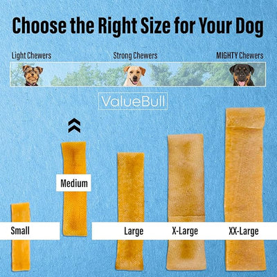 ValueBull Himalayan Yak Cheese Dog Chews, Medium, 50 ct Bulk Pack - Long Lasting for Aggressive Chewers, All Natural, Healthy & Safe, Low Odor Nepal Yak Milk Chews