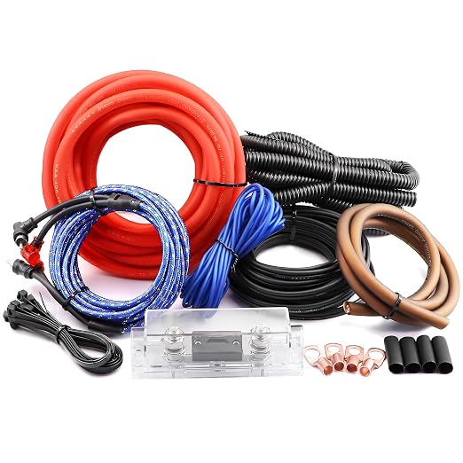 4 Gauge OFC AMP Wire Kit 2000 Watt Car Subwoofer Wiring Install kit for Amplifier Power,Radio and Speakers