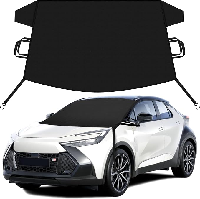 EcoNour Car Snow Cover Compatible for Chrysler CH-R | Windshield Cover for Ice and Snow with S-Hook Straps | Heavy-Duty 600D Oxford Winter Car Cover, Waterproof & Anti-Slip