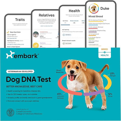 Embark Breed & Health Dog DNA Test - 400+ Breeds, 270+ Health Conditions, Allergy Risk Score, Relatives, and More