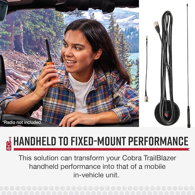 Cobra GMRS Road Trip Antenna Full Kit with Accessories for Vehicle Use - in-Vehicle GMRS Antenna Kit for GMRS Mobile and Handheld Radios, Improved Range and Mobile Capability