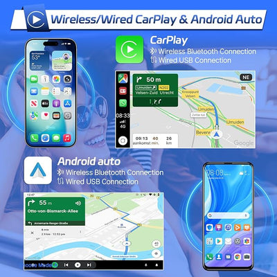 Leadfan Car Radio Upgrade for Toyota Corolla 2009 2010 2011 2012 2013 | Wireless CarPlay & Android Auto Fast Boot Linux 9 inch Touch Screen Corolla Stereo Dash Kit Bluetooth FM SWC+Backup Camera