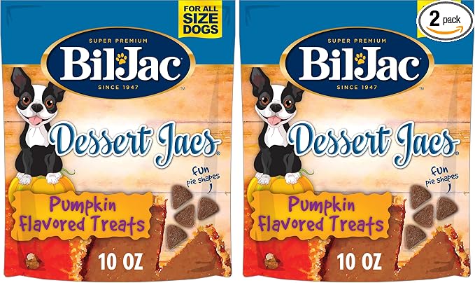 Dessert Jacs Soft Dog Treats, Pumpkin Flavor, 10 oz Pouch (Pack of 2)