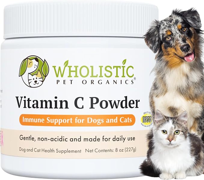 Vitamin C Powder for Dogs & Cats - Cat & Dog Allergy & Itch Relief - Vitamin C Immune Support Supplement - Itchy Skin Support for Seasonal Dog Allergy Relief - 8 oz - 227 Scoops