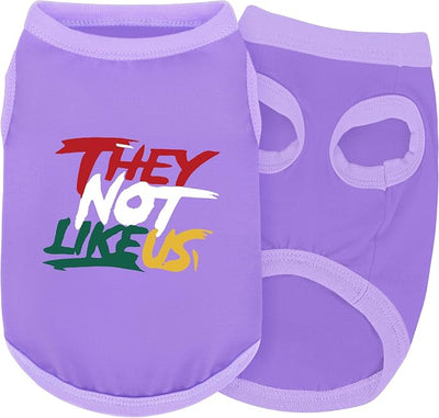 Comfortable Polyester-Cotton Dog Shirt –with 'They NOT Like US', Perfect for Small & Medium Dogs, Soft & Stylish Pet Apparel for Everyday Wear.Purple L