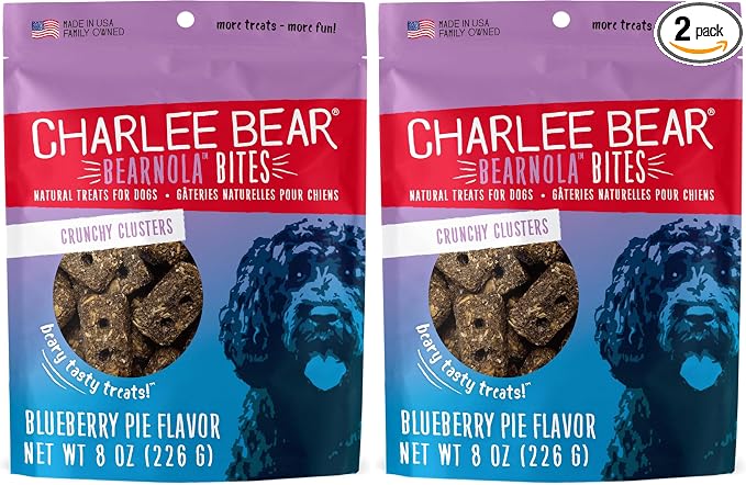 Bearnola Bites Dog Treats, Blueberry Pie Flavor, 8oz (Pack of 2)