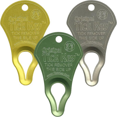 The Original Tick Key - Tick Detaching Device - Portable, Safe and Highly Effective Tick Detaching Tool 3 Pack (Assorted)