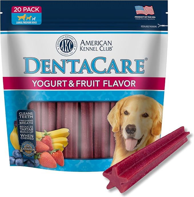 Dentacare Yogurt & Fruit Flavor Dog Treats, 20 Count
