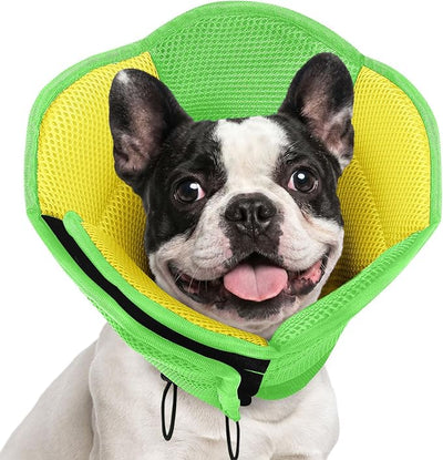 AOFITEE Dog Cone - Soft Cones Dog After Surgery, Comfy Cones for Dogs to Stop Licking, Adjustable Small Dogs Cone Collar for Wound Healing, Elizabethan Pet E-Collar, YellowGreen Small