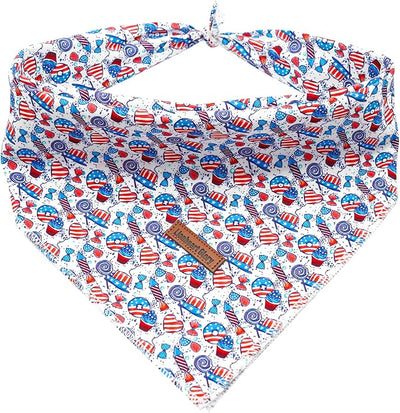 Lionheart Glory American Dog Bandana - 1 Pack Washable Soft Scarf, Square Adjustable Bandanas for Medium Large Dogs