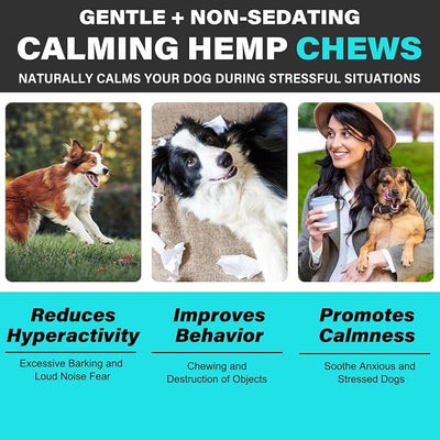 Hemp Calming Chews for Dogs 150 Count (11.6 oz), Dog Calming Treats, Helps with Dog Anxiety, Separation, Barking, Stress Relief, Melatonin for Dogs, Sleep Calming Aid, for All Breeds & Sizes