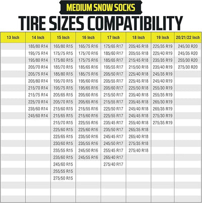 Snow Socks for Tires - Great Alternative to Tire Chains for Cars, 3D Fabric for Maximum Tire Traction & Grip, Fits SUVs, Most Subaru Models, Minivans, Pickups & Sedans (Set of 2) - Medium