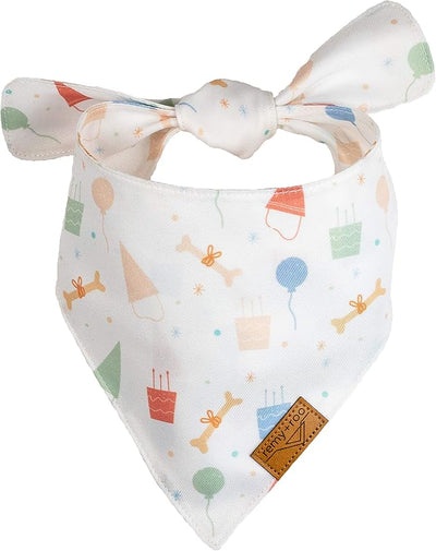 Remy+Roo Dog Bandanas - 2 Pack | Birthday Set | Premium Durable Fabric | Patented Shape | Adjustable Fit | Multiple Sizes Offered (Large)