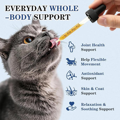 16-In-1 Glucosamine for Dogs & Cats Liquid Hip & Joint Supplement Type II Collagen Drops with Chondroitin+MSM+Hyaluronic Acid for Pain Relief Helps Mobility All Breeds Made in US Chicken Flavor 120ml