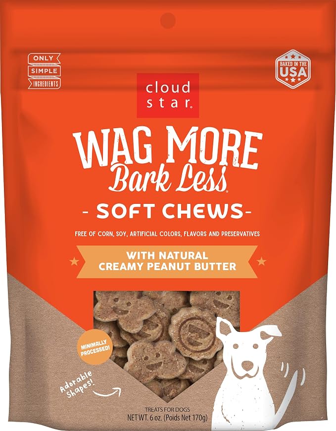 WagCloud Star Wag More Bark Less Original Soft & Chewy Dog Treats, Corn & Soy Free, Baked in USA More Bark Less Original Soft & Chewy Dog Treats
