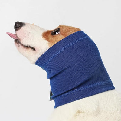 No Shake Ear Wraps for Dogs,Soft Dog Calming Hoodie Dog Ear Cover Ear Muffs for Anxiety,Grooming,Bathing,Swim,Noise Protection Quiet Ear for Dogs,Blue L