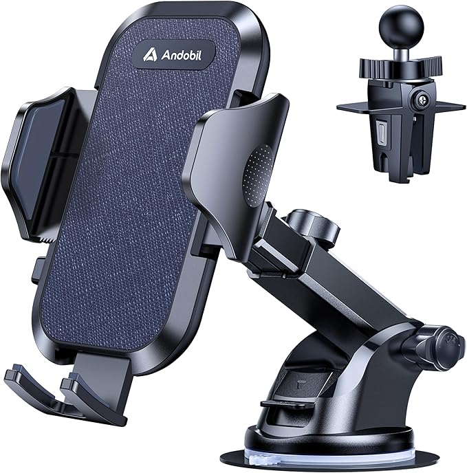 Car Phone Holder, 2026 Military-Grade 89lbs Strongest Suction Phone Holders for Your Car Dashboard/Windshield/Vent Easy Clamp Cellphone Holder Truck Stand for iPhone 17 16 15 Pro Max, Blue