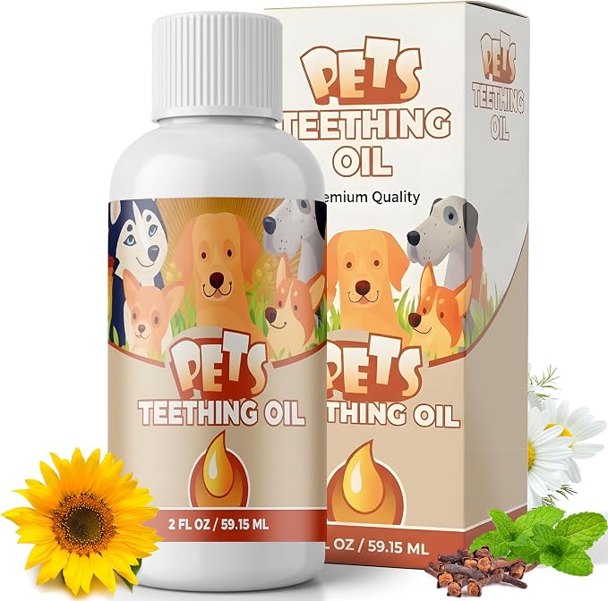 for Pets Puppy Teething Oil to Stop Chewing and Relieve Discomfort | All Natural, Organic, Safe for Dogs, Chemical-Free (2 oz)