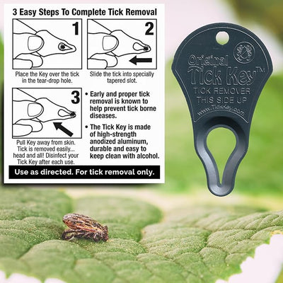 The Original Tick Key - Tick Detaching Device - Portable, Safe and Highly Effective Tick Detaching Tool (Assorted)