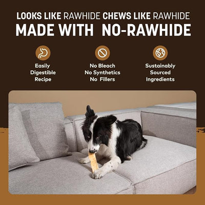 Earth Animal No Hide Strips - Natural Rawhide Free Dog Chew Strips, Venison - 16 Count (Pack of 4)