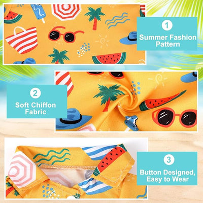 Weewooday 4 Pieces Small Pet Summer T-Shirts Hawaii Style Floral Pet Dog Shirt Breathable Cool Clothes Beach Seaside Puppy Sweatshirt for Puppy(Lovely Style,Small)