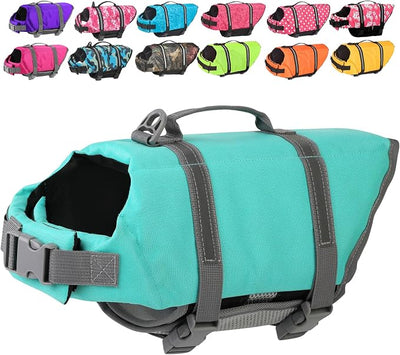 Doglay Dog Life Jacket with Rescue Handle, Dog Life Vest for Swimming Boating, Adjustable Reflective Puppy Swim Vest with Superior Buoyancy for Small Medium Large Dogs