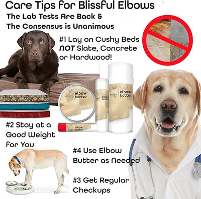 The Blissful Dog Elbow Butter for Dry, Cracked Calluses, Lick-Safe Dog Balm, Soothing Elbow Balm with Moisturizing Shea Butter, Almond, Olive, and Essential Oils, Pet Supplies, 16 oz. Tin