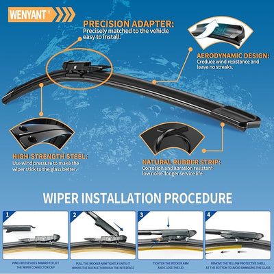 28"/21" Windshield Wipers Compatible with Mercedes-Benz ML-Class W164 2006-2011 ML320 ML350 ML550 ML63 Front Wiper Blades for My Car Original Equipment Automotive Replacement (Set of 2)