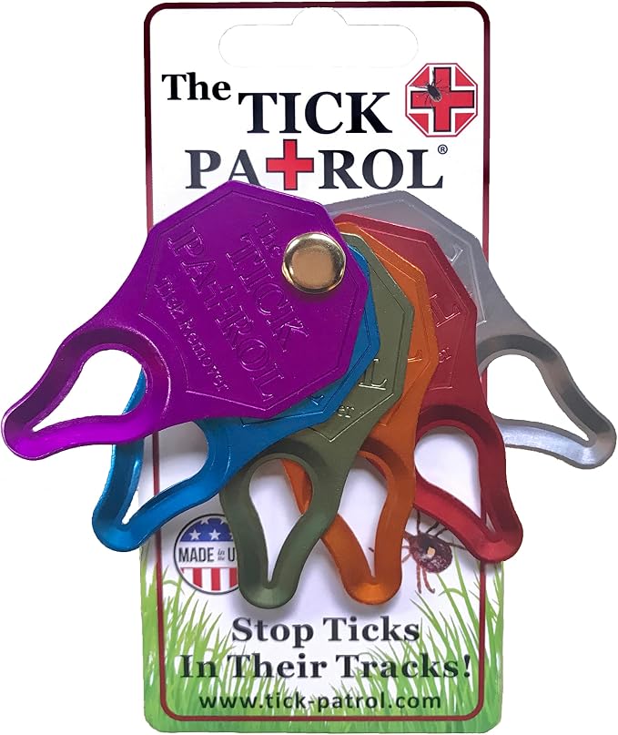Tick Remover Tool for People & Pets, Lightweight, Portable, Durable, Keychain Attachment, Quick, Safe & Effective Tick Removal Kit, Assorted Colors, Made in USA (6 Colors)