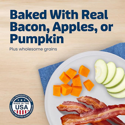 Blue Buffalo Health Bars Dog Biscuits Variety Pack (Bacon Egg Cheese, Apples & Yogurt, Pumpkin & Cinnamon) Healthy Dog Treats with No Artificial Flavors or Preservatives, 16 oz. Each (3 Bags)