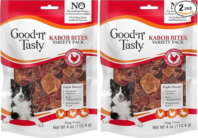 Good ‘N’ Tasty Kabob Bites, Treats for Dogs, Treat Your Pet to a Snack Made with Real Chicken, 4 Ounces (Pack of 2)