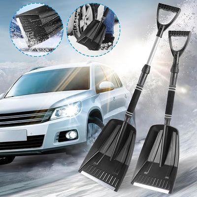 Winter Car Snow Shovel, Retractable Snow Pusher, Lightweight Retractable Detachable Defrosting Cleaning Tool, Portable Snow Shovel for Car, Trucks, SUV (Black)
