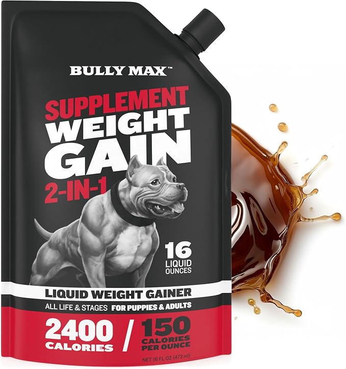 Dog Weight Gainer 2400 Cal - High Calorie Liquid Supplement for Dogs with Omega-3 & Whey Protein - Appetite & Recovery Support for All Breeds, Puppies to Adults - Made in USA - 16 oz