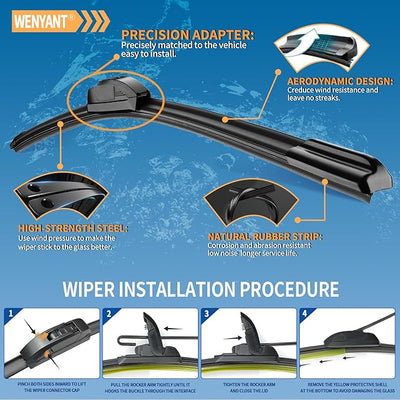 26"/16"/12" Windshield Wipers Compatible with LEXUS NX200t 2015-2017 NX300 2018-2021 NX300h 2015-2021 Front and Rear Wiper Blades for My Car Automotive Replacement (Set of 3)