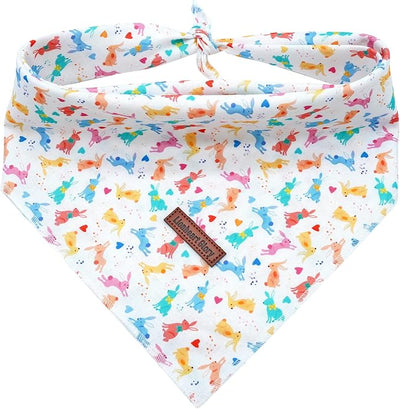 Lionheart Easter Dog Bandana - Soft Washable Square Adjustable Bandana for Medium Large Dogs
