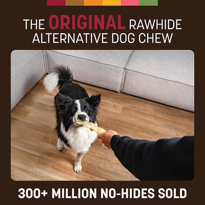 Earth Animal No Hide Strips - Natural Rawhide Free Dog Chew Strips, Beef - 4 Count